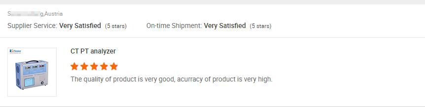 Austria Customer Praised Our Ct Pt Analyzer Very Good And And With High Acurracy
